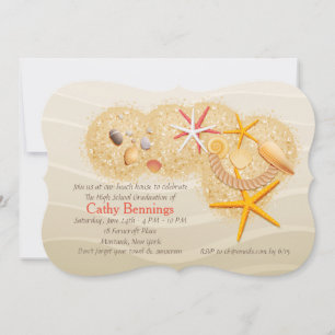 Beach Treasures Afstuderen Beach Party Uitnodiging