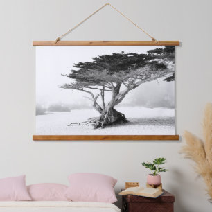 BEACH TREE Hout Overgoten Wandtapijt Hangend Wandkleed