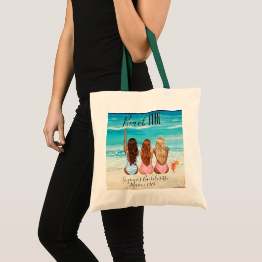Beach Tribe Girl's Trip Bachelorette Vacation Tote Bag (Voorkant (product))