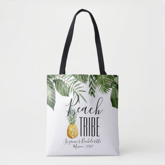 Beach Tribe Girl's Tropische Bachelorette Vacatie Tote Bag (Voorkant)