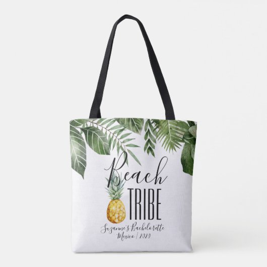 Beach Tribe Girl's Tropische Bachelorette Vacatie Tote Bag (Achterkant)