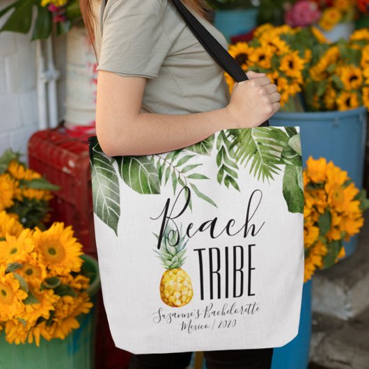 Beach Tribe Girl's Tropische Bachelorette Vacatie Tote Bag