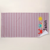 Beach Trio Beach Waterverf Strandlaken (Voorkant)