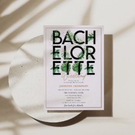 Beach Tropical Bachelorette Weekend Roos Gold Folie Uitnodiging