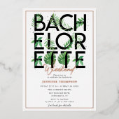 Beach Tropical Bachelorette Weekend Roos Gold Folie Uitnodiging (Voorkant)