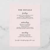 Beach Tropical Bachelorette Weekend Roos Gold Folie Uitnodiging (Achterkant)