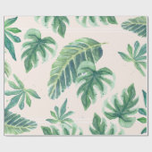 Beach Tropical Blush in Green Oerwoud Leaf Foliage Cadeaupapier (Vlak)