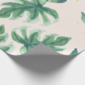 Beach Tropical Blush in Green Oerwoud Leaf Foliage Cadeaupapier (Hoek)