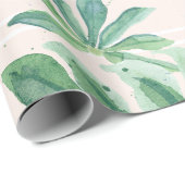 Beach Tropical Blush in Green Oerwoud Leaf Foliage Cadeaupapier (Rol Hoek)