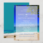 Beach Tropical Chic Gay Wedding Invitation Kaart (Voorkant / Achterkant)