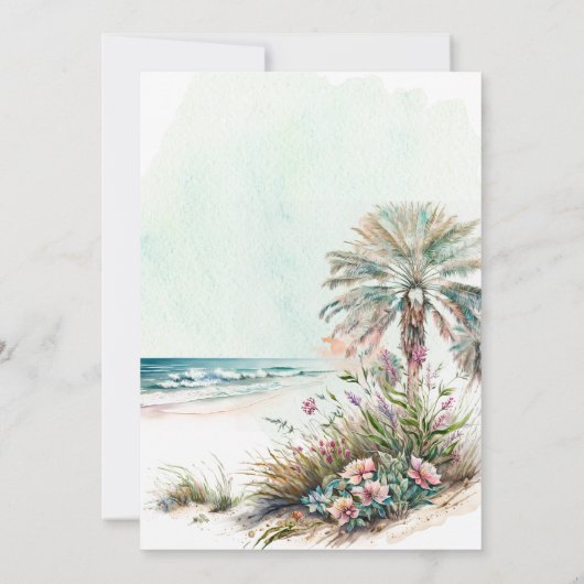 Beach Tropical Cocktails Bachelorette Kaart (Achterkant)