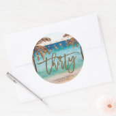 Beach Tropical Dertig 30e Verjaardag sticker (Envelop)