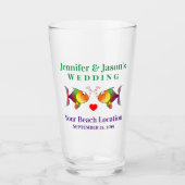 Beach tropical Destination Beer Pint Glas (Voorkant)