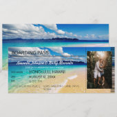 Beach Tropical Destination Weddenschap met foto Kaart (Voorkant / Achterkant)