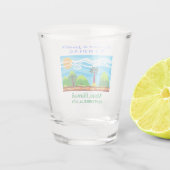 Beach Tropical Destination Wedding Hawaii Favor Shot Glas (Achterkant)