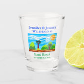 Beach Tropical Destination Wedding Hawaii Favor Shot Glas (Voorkant)