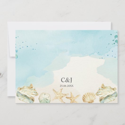 Beach Tropical Destination Wedding Photo Picture Bedankkaart (Achterkant)