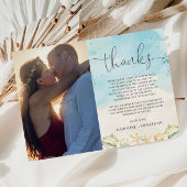 Beach Tropical Destination Wedding Photo Picture Bedankkaart