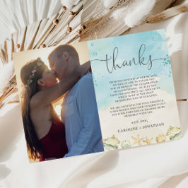 Beach Tropical Destination Wedding Photo Picture Bedankkaart