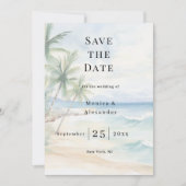 Beach tropical destination wedding save the date (Voorkant)