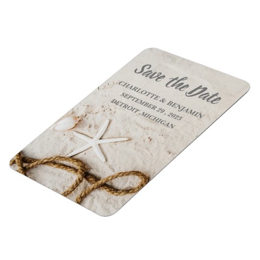 Beach Tropical Destination Wedding Save the Date Magneet (Linkerzijde)