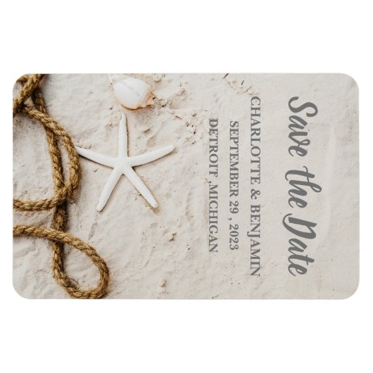 Beach Tropical Destination Wedding Save the Date Magneet (Horizontaal)