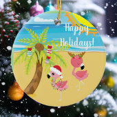 Beach Tropical Flamingo kerstfeestdag Keramisch Ornament