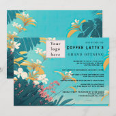 Beach Tropical floral Business Opening Kaart (Voorkant / Achterkant)