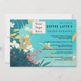 Beach Tropical floral Business Opening Kaart