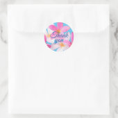 Beach Tropical Floral Pink Weddenschap Bedankt Ronde Sticker (Tas)