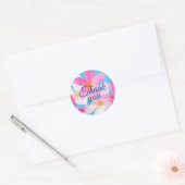 Beach Tropical Floral Pink Weddenschap Bedankt Ronde Sticker (Envelop)