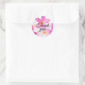 Beach Tropical Floral Pink Weddenschap Bedankt Ronde Sticker (Tas)