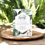 Beach Tropical Greenery Birthday Sweet 16 Kaart<br><div class="desc">Summer tropical Sweet 16-uitnodiging.</div>