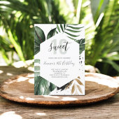 Beach Tropical Greenery Birthday Sweet 16 Kaart