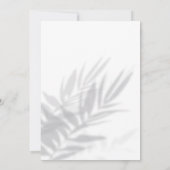 Beach Tropical Greenery Shadow Destination Wedinat Kaart (Achterkant)