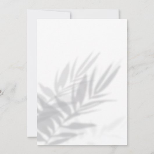 Beach Tropical Greenery Shadow Destination Wedinat Kaart (Achterkant)