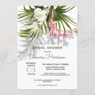 Beach Tropical Hawaii GreeneryFloral Vrijgezellenf Kaart