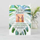 Beach Tropical Hawaii Leaf net getrouwd met legant Kaart (Staand voorkant)