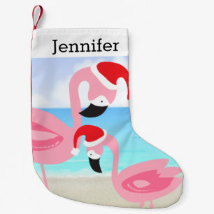 Beach Tropical Kerstmis Flamingo Birds Kleine Kerstsok
