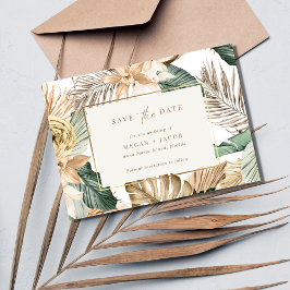 Beach Tropical Leaf Wedding Save the Date