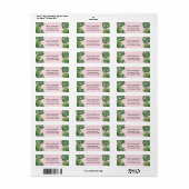 Beach Tropical Leaves Blush Pink Address Etiket (Full Sheet)
