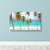 Beach Tropical met palmbomen Canvas Afdruk (Insitu (Houten vloer))