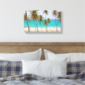 Beach Tropical met palmbomen Canvas Afdruk (Insitu (Slaapkamer))
