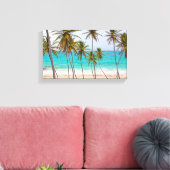 Beach Tropical met palmbomen Canvas Afdruk (Insitu (Woonkamer))