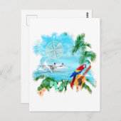 Beach Tropical Music Briefkaart (Voorkant / Achterkant)
