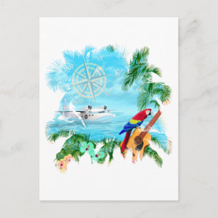 Beach Tropical Music Briefkaart