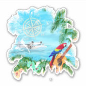 Beach Tropical Music Sticker (Voorkant)