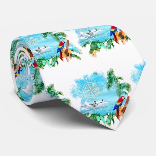 Beach Tropical Music Stropdas (Opgerold)