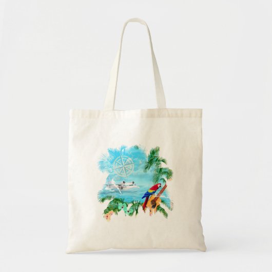 Beach Tropical Music Tote Bag (Voorkant)