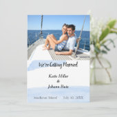 Beach Tropical Nautical Photo Save the Date (Staand voorkant)